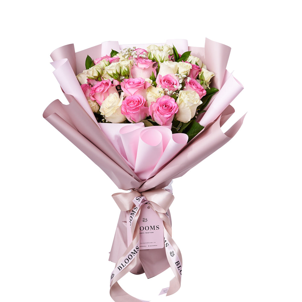 Sublime Pink & White Rose Bouquet, floral gift, rose gift, flower gift, rose bouquet