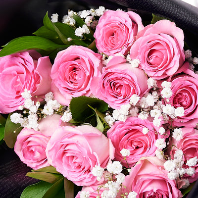 Valentine's Day 12 Stem Pink Rose Bouquet, Toronto Same Day Flower Delivery, Valentine's Day gifts, rose gifts