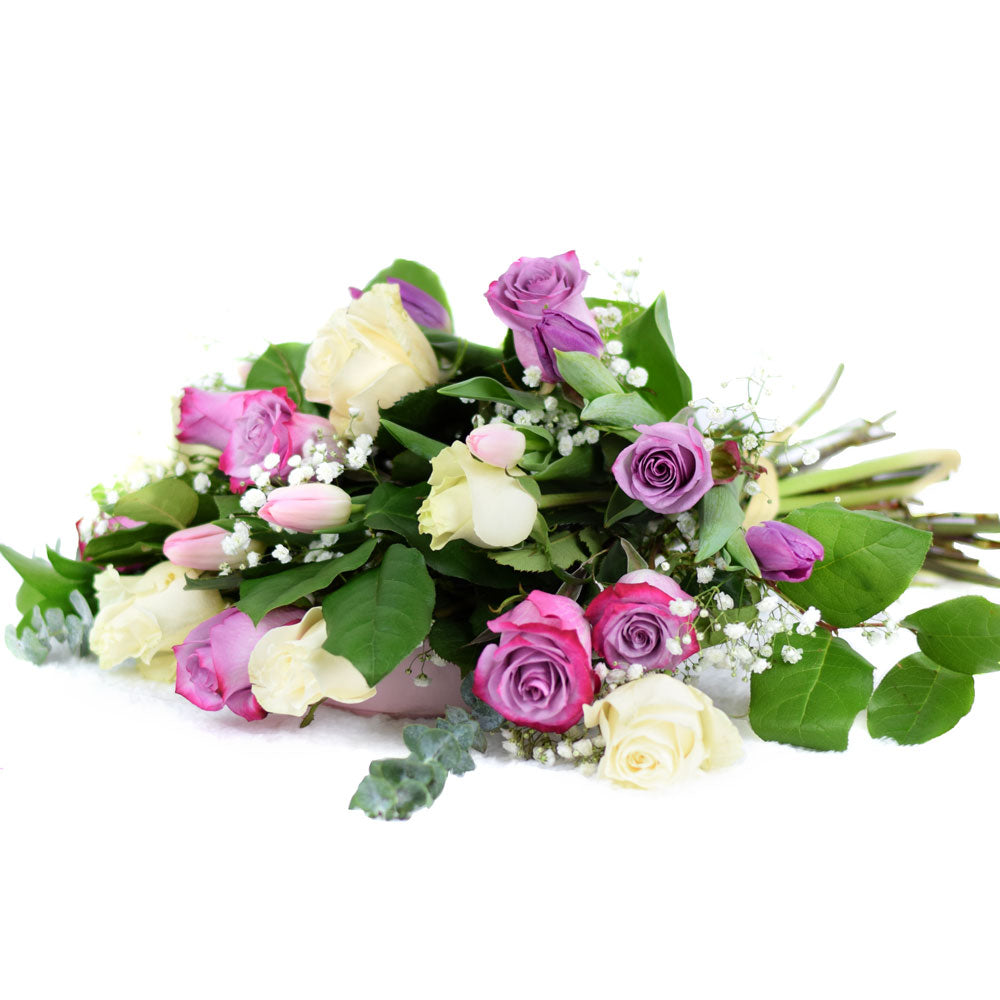 Mixed White and Purple Rose Bouquet - Toronto Same Day Flower Delivery - Toronto Flower Gifts