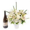 Everyday White Flower and Wine - Gift Set - Same Day Toronto Delivery