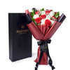 Valentine's Day 12 Stem Red & White Rose Bouquet With Box, Toronto Same Day Flower Delivery, Valentine's Day gifts, roses