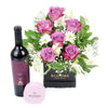 Livewire Lilies Chocolate Wine Flower Gift - Wine Gift Set - Same Day Toronto Delivery