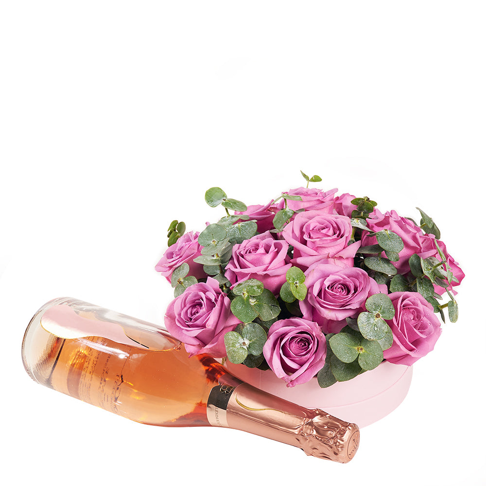 Luxe Passion Flowers and Champagne Gift - Roses and Champagne Gift Set - Same Day Toronto Delivery