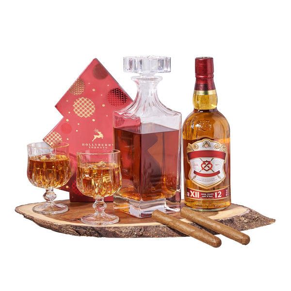 Joyous Decanter & Liquor Gift Set Christmas gift baskets Toronto