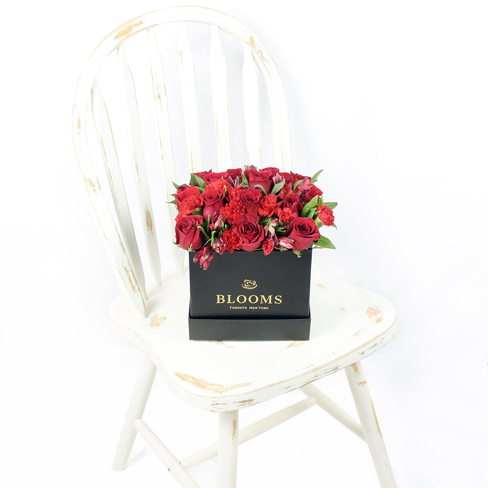 Red Radiance Hat Box - Red Rose Toronto Delivery