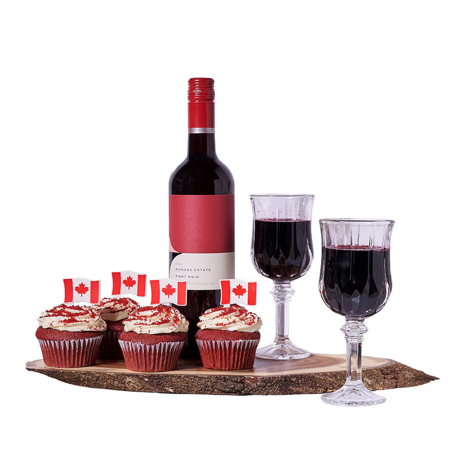 Canada Day Wine Gift Set, canada day, wine gift, wine, gourmet gift, gourmet, cake gift, cake