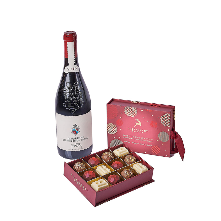 Christmas Wine & Chocolate Gift Set, wine gift, wine, chocolate gift, chocolate, christmas gift, christmas, Toronto delivery