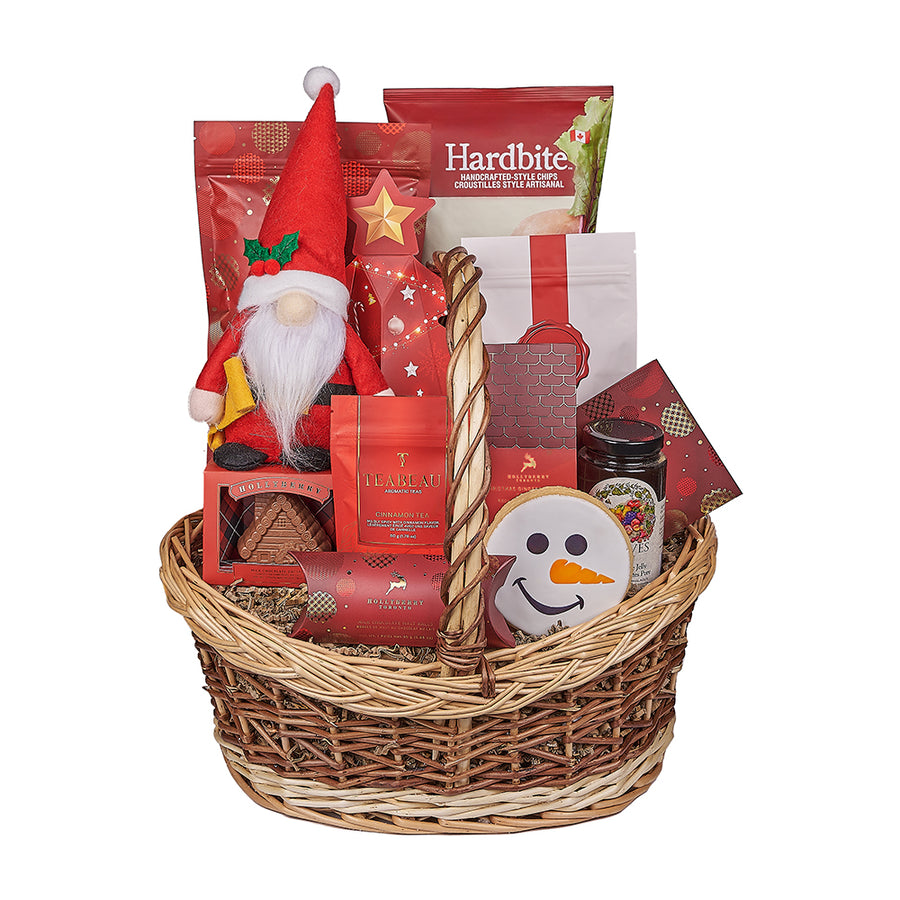 Christmastime Classy Snacking Basket, christmas gift, christmas, snacking gift, snacking, gourmet gift, gourmet, tea gift, tea, Toronto delivery