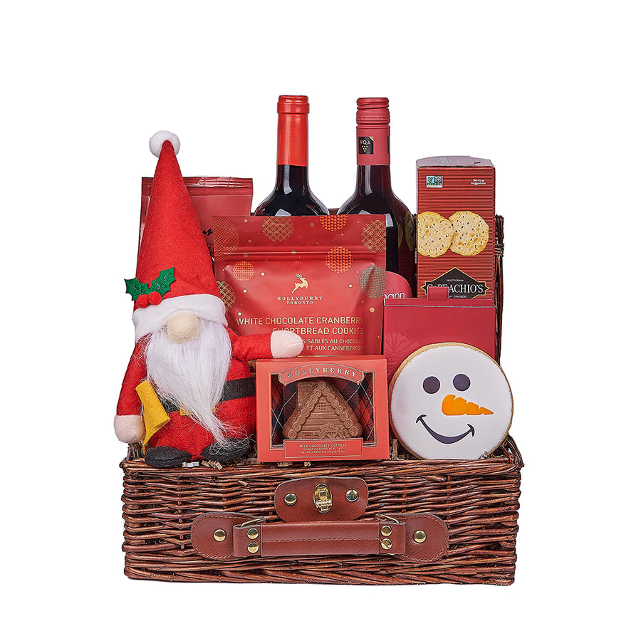 Gourmet Christmas Wine Duo Gift Basket, wine gift, wine, christmas gift, christmas, chocolate gift, chocolate, Toronto delivery