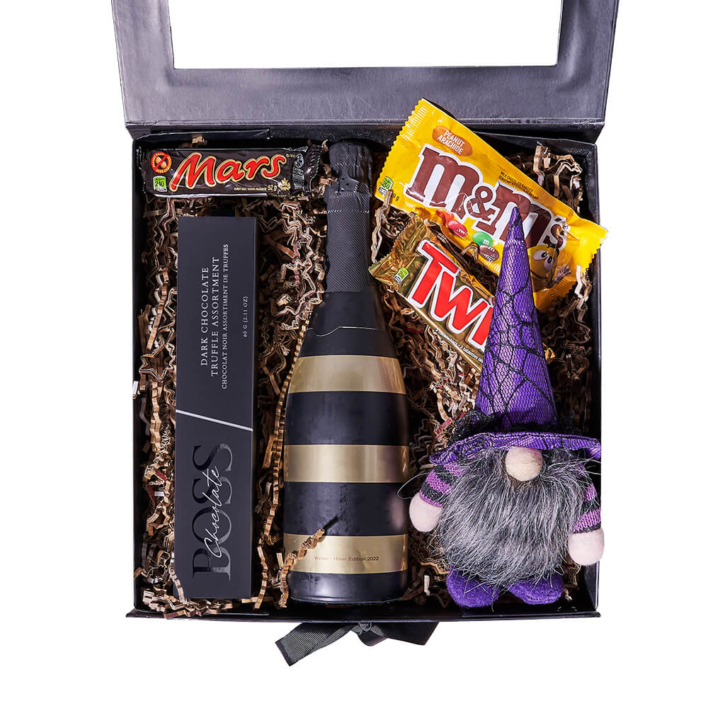 Halloween Champagne &amp; Candy Box, champagne gift, champagne, sparkling wine gift, sparkling wine, gourmet gift, gourmet, halloween gift, halloween, candy gift, candy