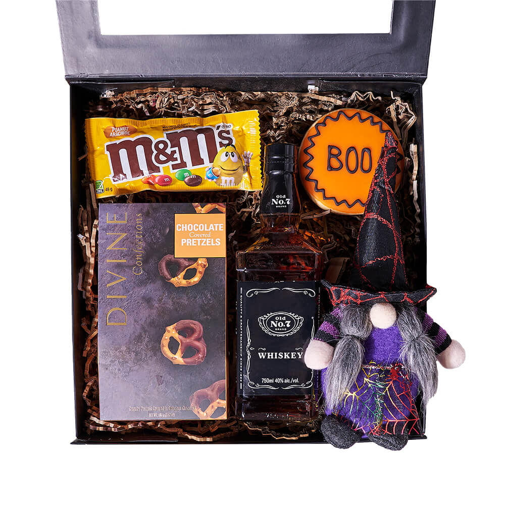 Haunting Spirits &amp; Sweets Gift, halloween gift, halloween, gourmet gift, gourmet, liquor gift, liquor