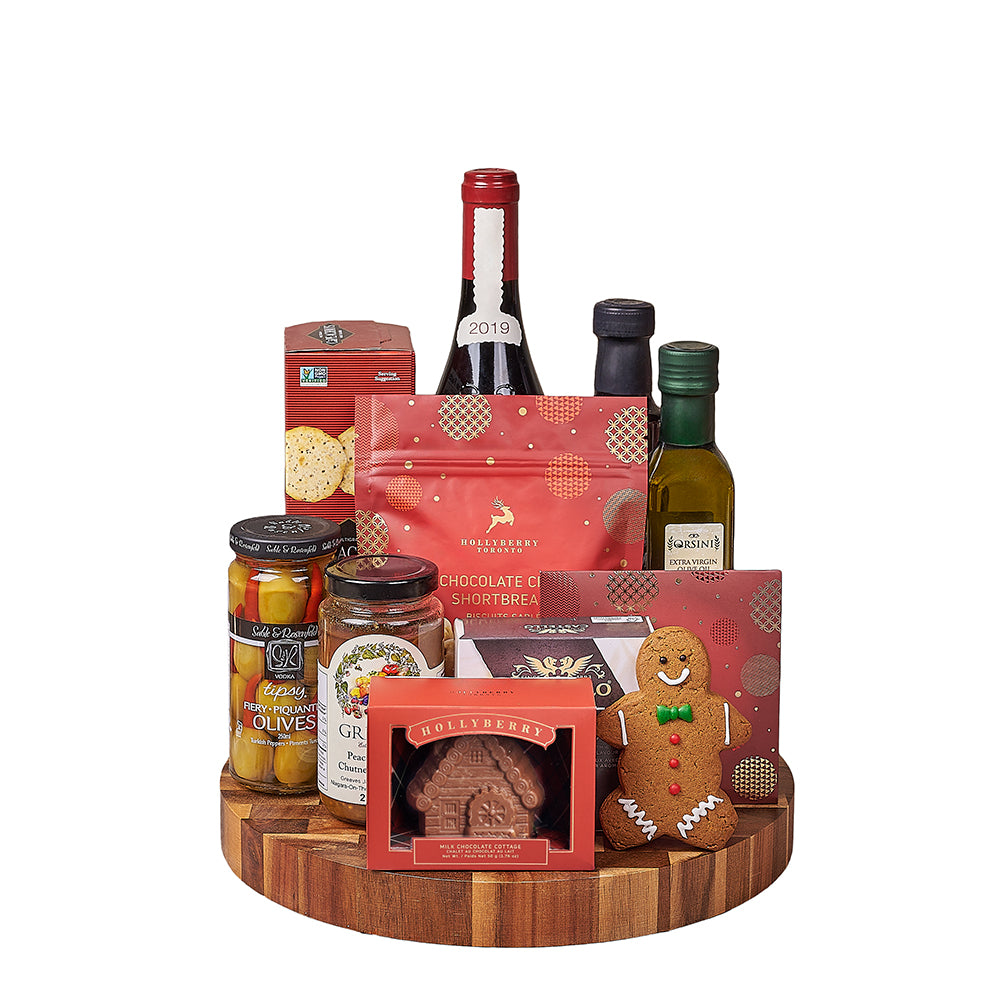 Holiday Wine &amp; Appetizer Gift Set, wine gift, wine, chocolate gift, chocolate, christmas gift, christmas, Toronto delivery