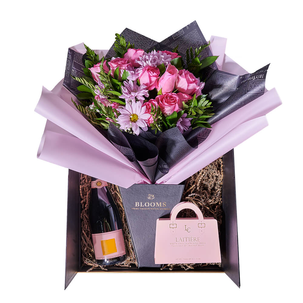 Luxurious Mixed Bouquet & Champagne Gift, champagne gift, champagne, gourmet gift, gourmet, chocolate gift, chocolate, floral gift, floral