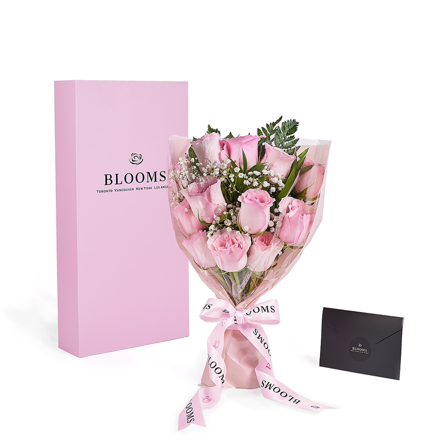 Mother’s Day 12 Stem Pink Rose Bouquet with Box, rose gift, rose, mothers day gift, mothers day, Toronto delivery