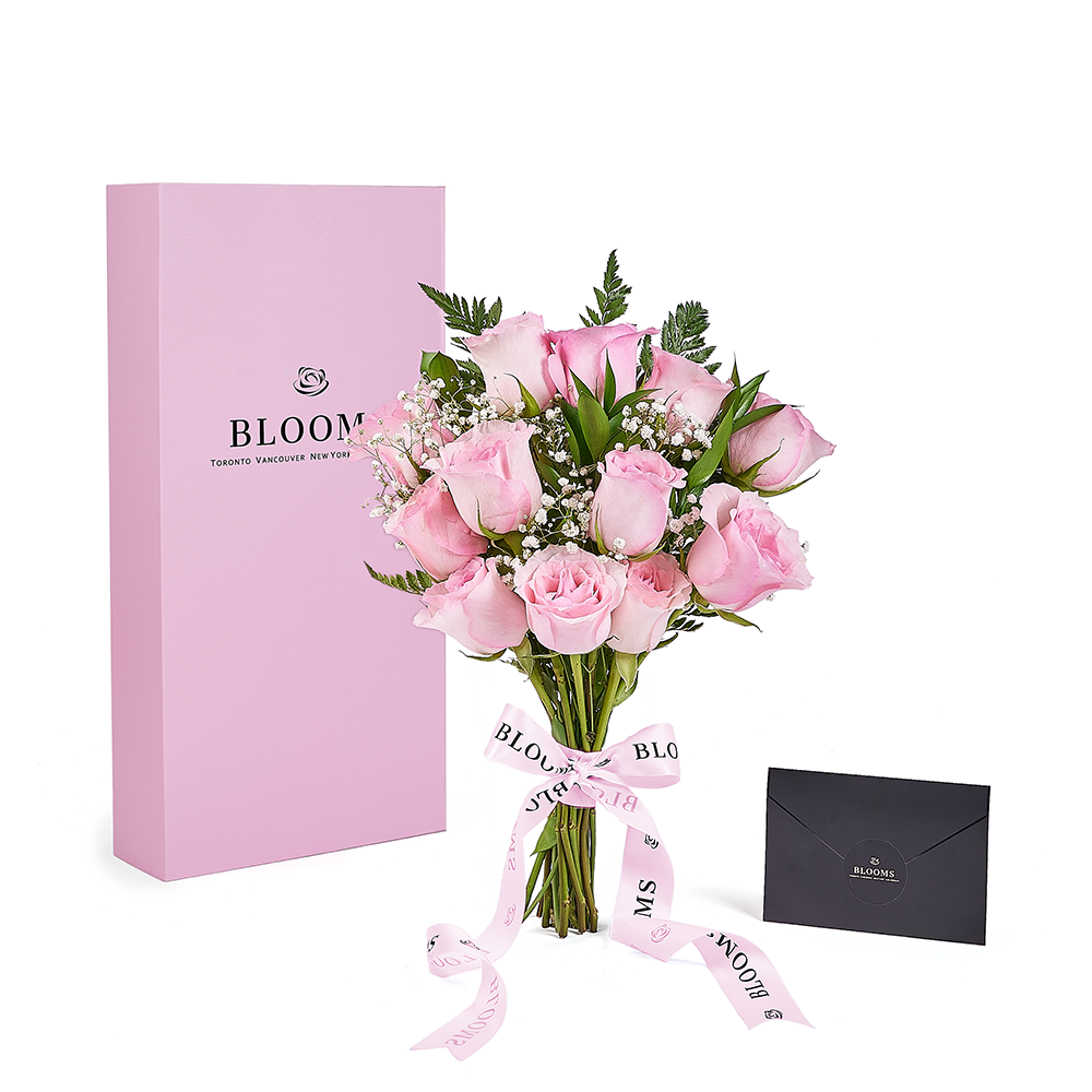 Mother’s Day 12 Stem Pink Rose Bouquet with Box, rose gift, rose, mothers day gift, mothers day, Toronto delivery