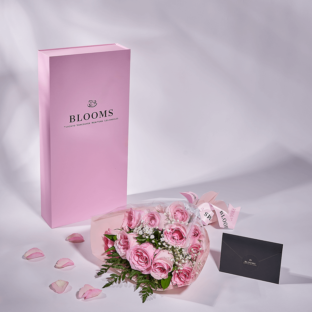 Mother’s Day 12 Stem Pink Rose Bouquet with Box, rose gift, rose, mothers day gift, mothers day, Toronto delivery