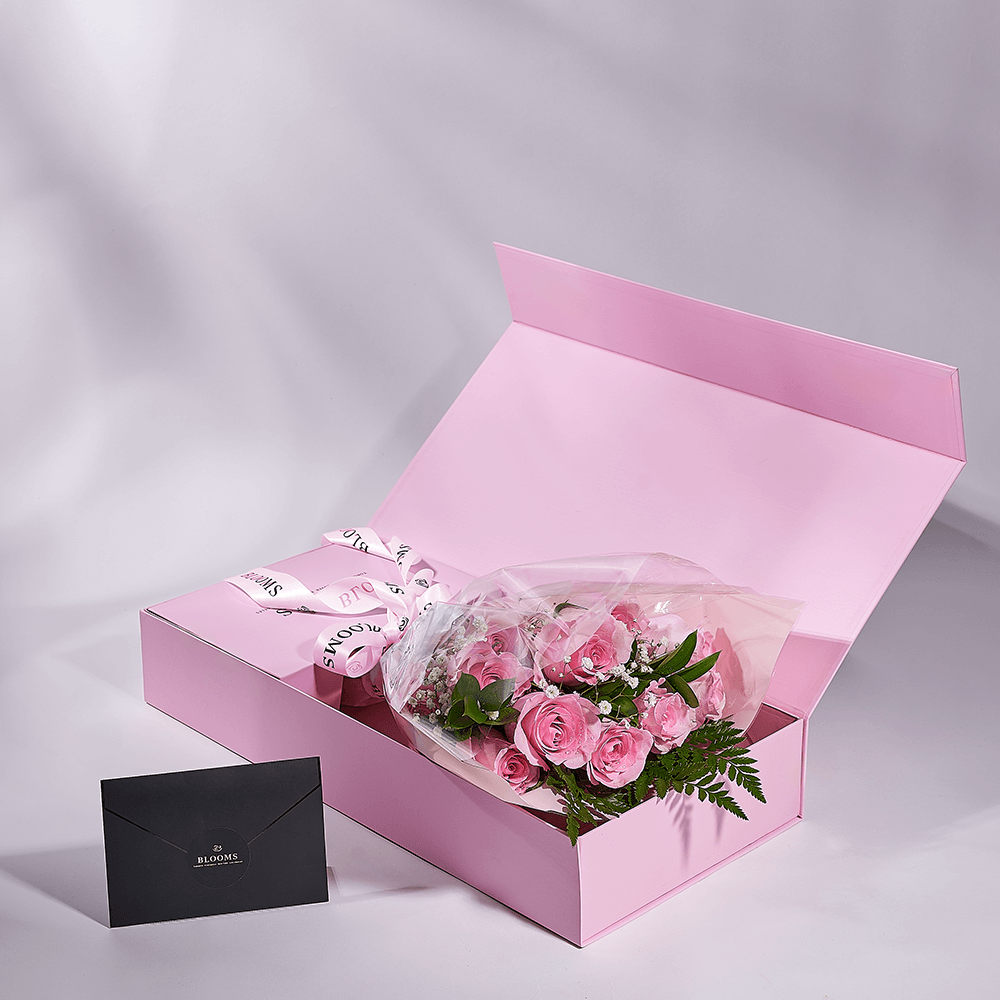 Mother’s Day 12 Stem Pink Rose Bouquet with Box, rose gift, rose, mothers day gift, mothers day, Toronto delivery