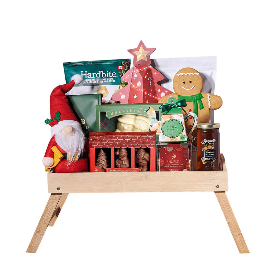 Santa Tea & Cookies Gift Tray, christmas gift, christmas, holiday gift, holiday, gourmet gift, gourmet, coffee gift, coffee, tea gift, tea