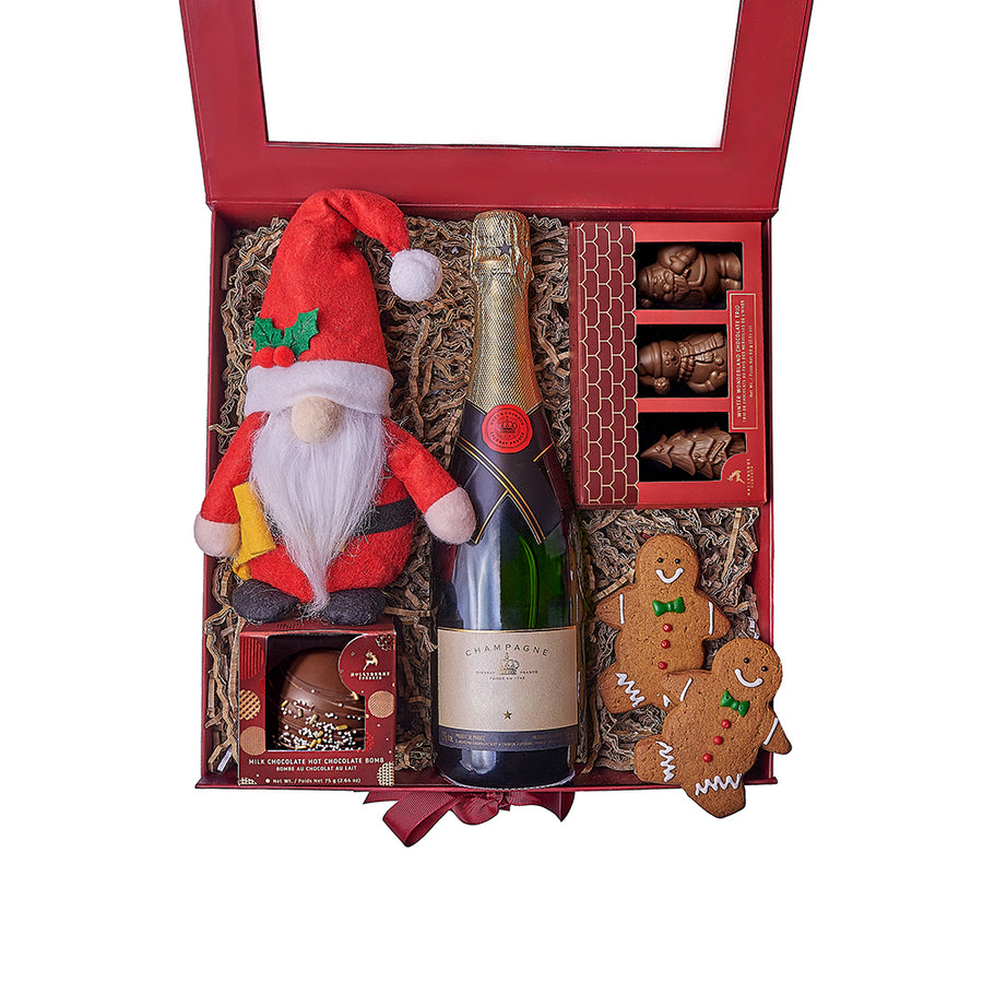 Santa’s Bubbly Holiday Box, christams gift, christmas, chocolate gift, chocolate, champagne gift, champagne, sparkling wine gift, sparkling wine, Toronto delivery 