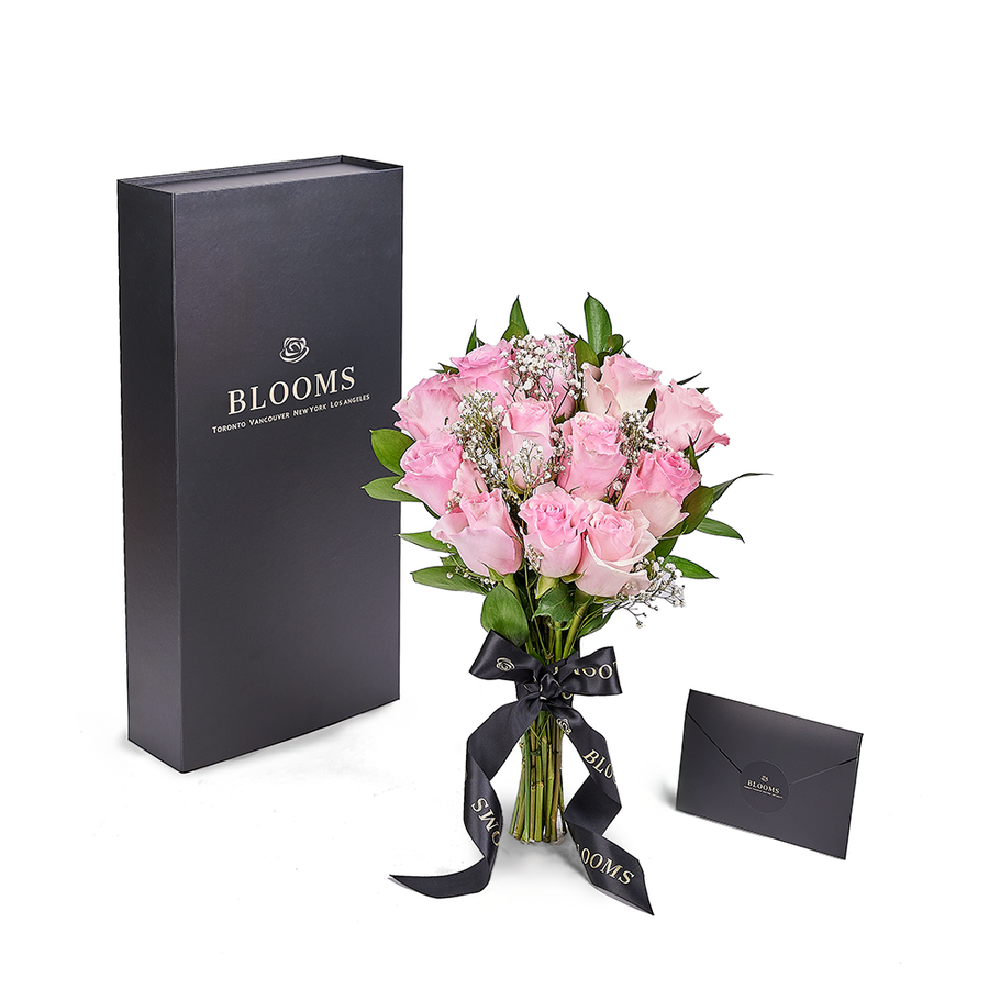 Valentine's Day 12 Stem Pink Rose Bouquet With Designer Box, Toronto Same Day Flower Delivery, Valentine's Day gifts, rose gifts, pink roses