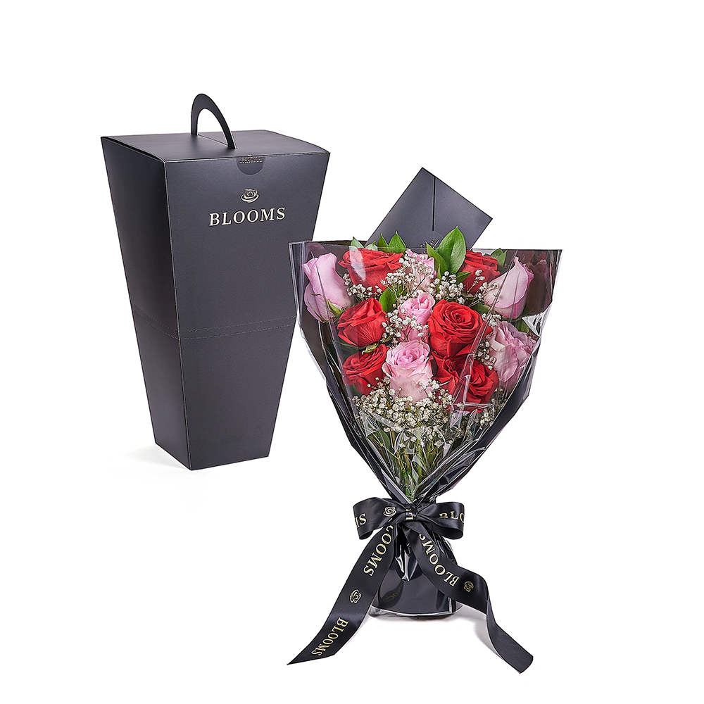 Valentine's Day 12 Stem Red &amp; Pink Rose Bouquet, Toronto Same Day Flower Delivery, Valentine's Day gifts, roses