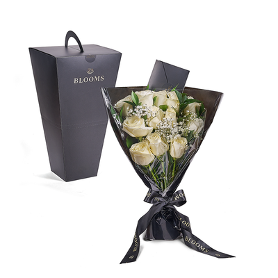 Valentine's Day 12 Stem White Rose Bouquet, Toronto Same Day Flower Delivery, Valentine's Day gifts, roses