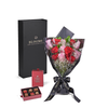 Valentine’s Day Dozen Red & Pink Rose Bouquet With Box & Chocolate, Toronto Same Day Flower Delivery, Valentine's Day gifts