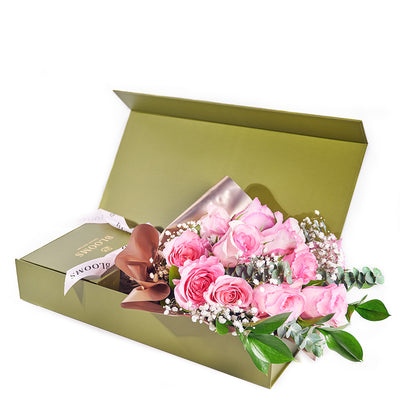 Mother’s Day 12 Stem Pink Rose Bouquet with Box – Mother’s Day Gifts – Toronto delivery