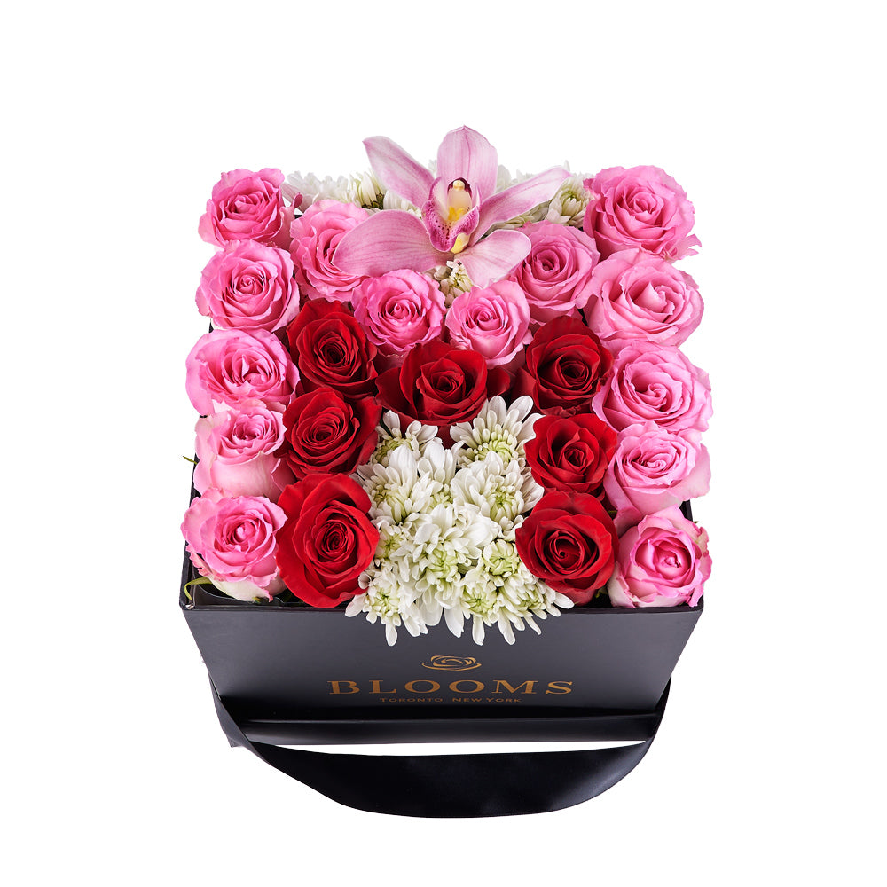M is for Mom Floral Arrangement, gift baskets, floral gifts, mother’s day gifts