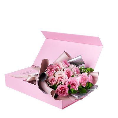 Simply Perfect Pink Rose Bouquet & Box, rose gift, floral gifts, gifts, flowers, mother’s day