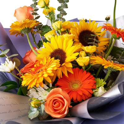 Ray of Hope Sunflower Bouquet, sunflower bouquet, assorted flowers bouquet, sunflowers, flowers, bouquet delivery canada, toronto