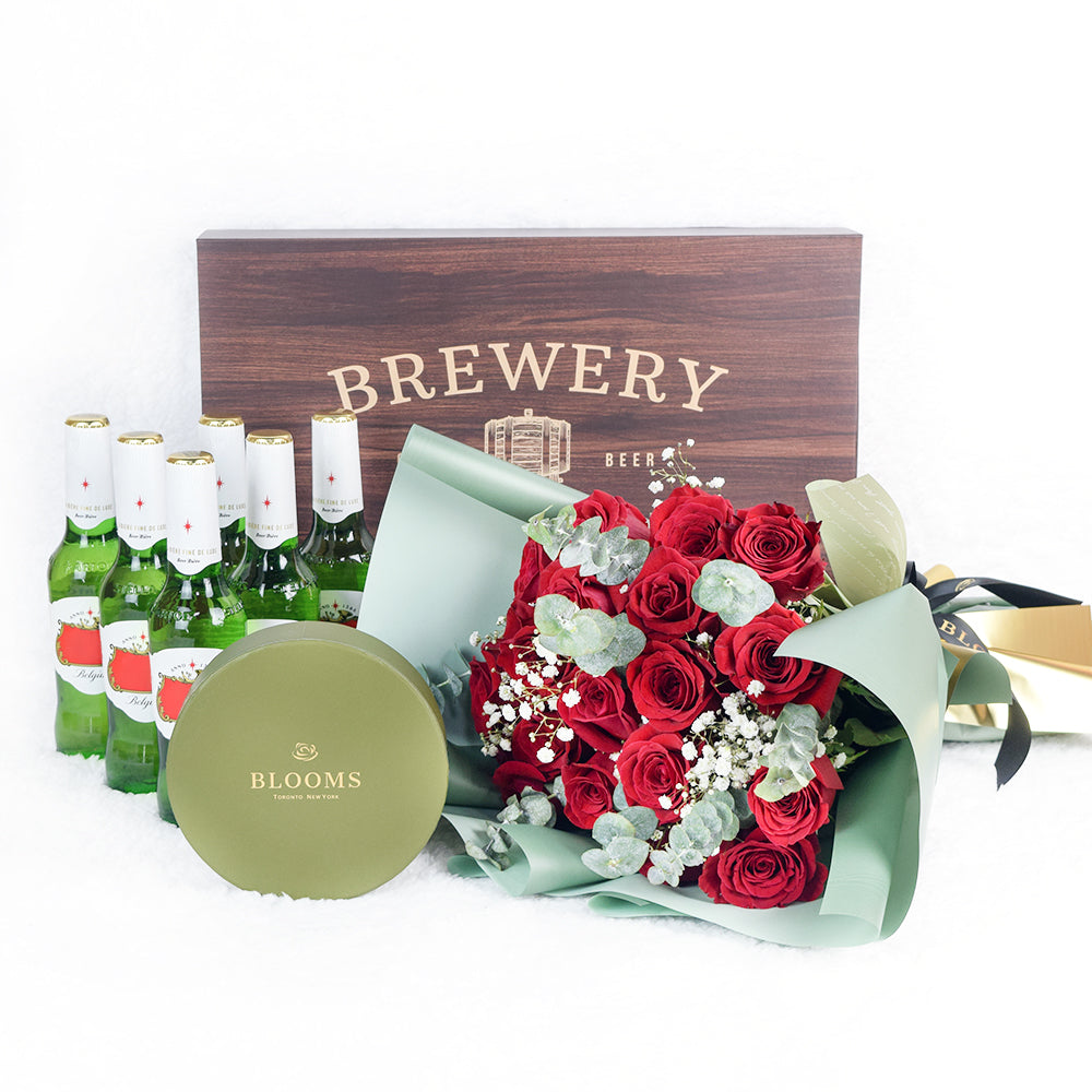 Cheers To A Milestone! Flowers &amp; Beer Gift