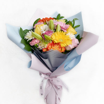 Multi-coloured mixed floral bouquet. Same Day Toronto Delivery.