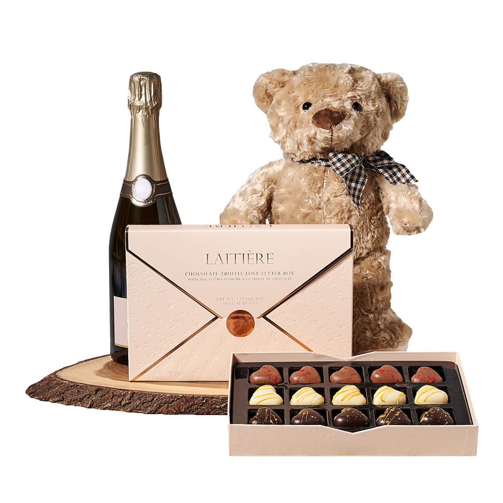 Champagne & Teddy Chocolate Gift