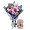 Mixed lavender floral gift set with chocolates. Same Day Toronto Delivery.