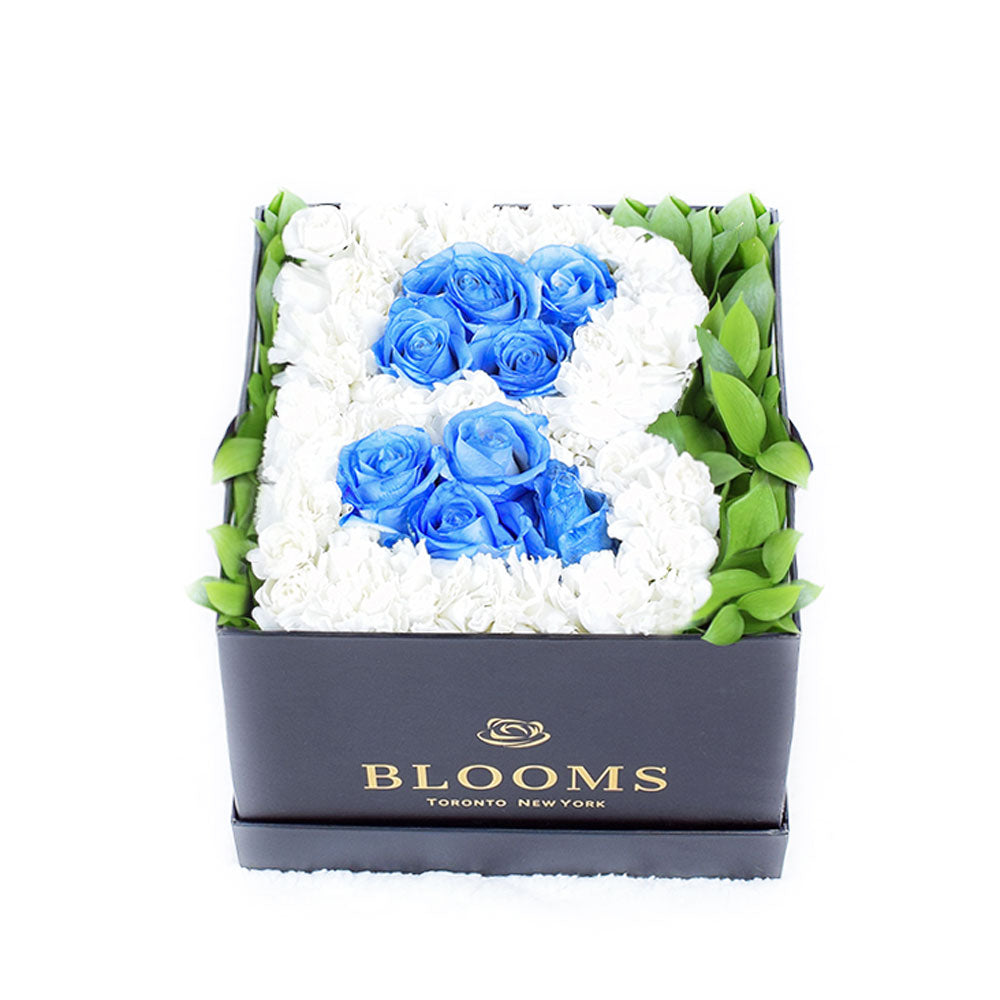 Welcome Baby Boy Flower Box - Baby Shower Floral Hat Box - Same Day Toronto Delivery