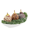 Fragrant & Fresh Floral Gourmet Gift Set - Dipped Chocolate Pears, Mixed Roses Gift - Toronto Delivery