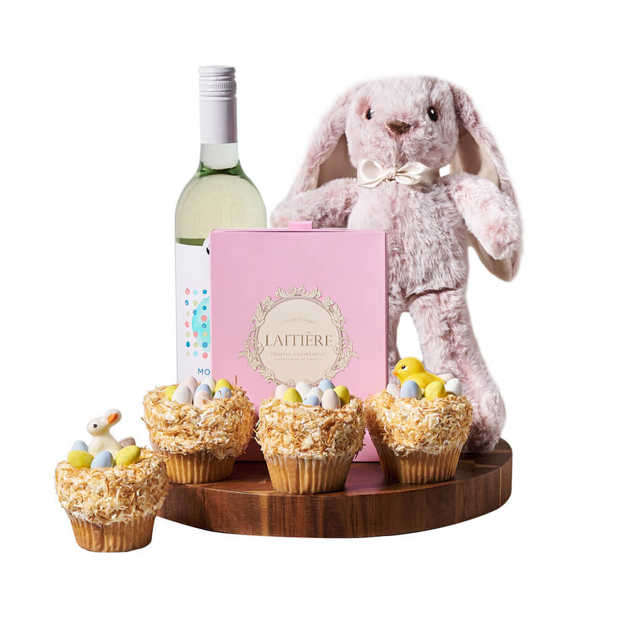 Easter Wine & Cupcake Gift, easter gift, easter, wine gift, wine, cupcake gift, cupcake, chocolate gift, chocolate, gourmet gift, gourmet
