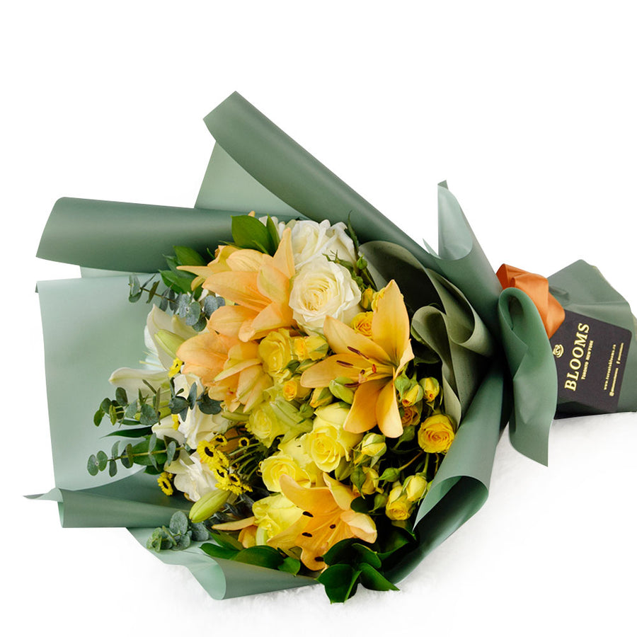 Mixed flower bouquet and Champagne - Same Day Toronto Delivery