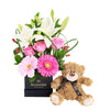 Gerbera Floral Arrangement & Bear Gift Set – Floral Gifts – Toronto delivery