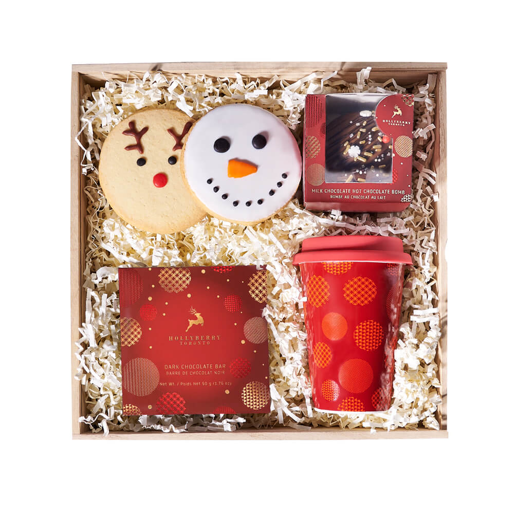 Holiday Hot Chocolate &amp; Cookie Box, christmas gift, christmas, holiday gift, holiday, gourmet gift, gourmet, chocolate gift, chocolate