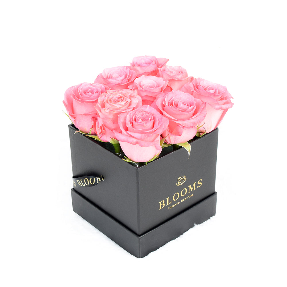 Impeccable pink rose hat box arrangement. Same Day Toronto Delivery. 