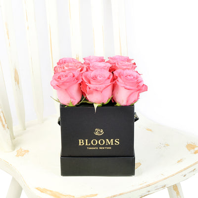 Impeccable pink rose hat box arrangement. Same Day Toronto Delivery.