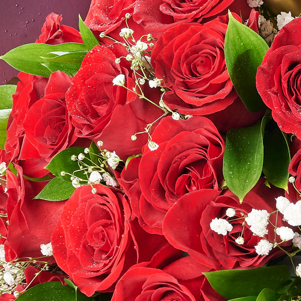 Valentine's Day 24 Red Roses Bouquet