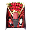 Valentine's Day 18 Stem Red Roses With Chocolate & Wine, Toronto Same Day Flower Delivery
