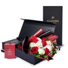 Valentine’s Day Dozen Red & White Rose Bouquet With Box & Chocolate, Valentine's Day gifts, Toronto Same Day Flower Delivery, roses