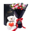 Valentine's Day 12 Stem Red & Pink Rose Bouquet With Box & Bear, Toronto Same Day Flower Delivery, Valentine's Day gifts, roses, plush gifts