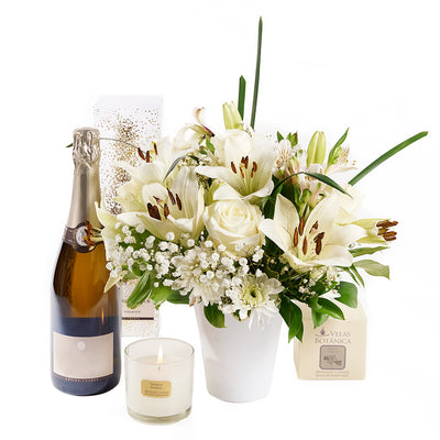 Champagne and Mixed Bouquet - Flower Gift Set - Same Day Toronto Delivery