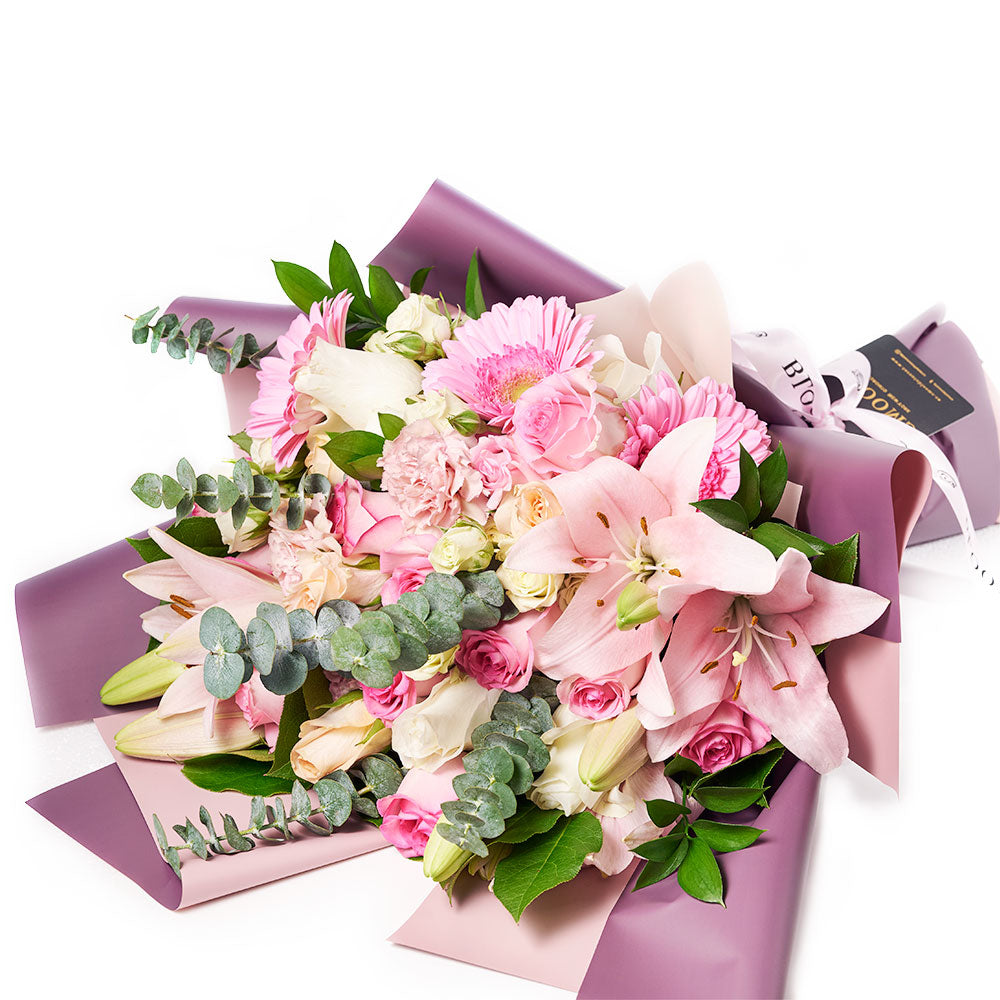 Mixed Pastel Pink Floral Bouquet - Floral Gifts - Same Day Toronto Delivery