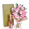 Mother’s Day 12 Stem Pink Rose Bouquet with Box & Champagne – Mother’s Day Gifts – Toronto delivery